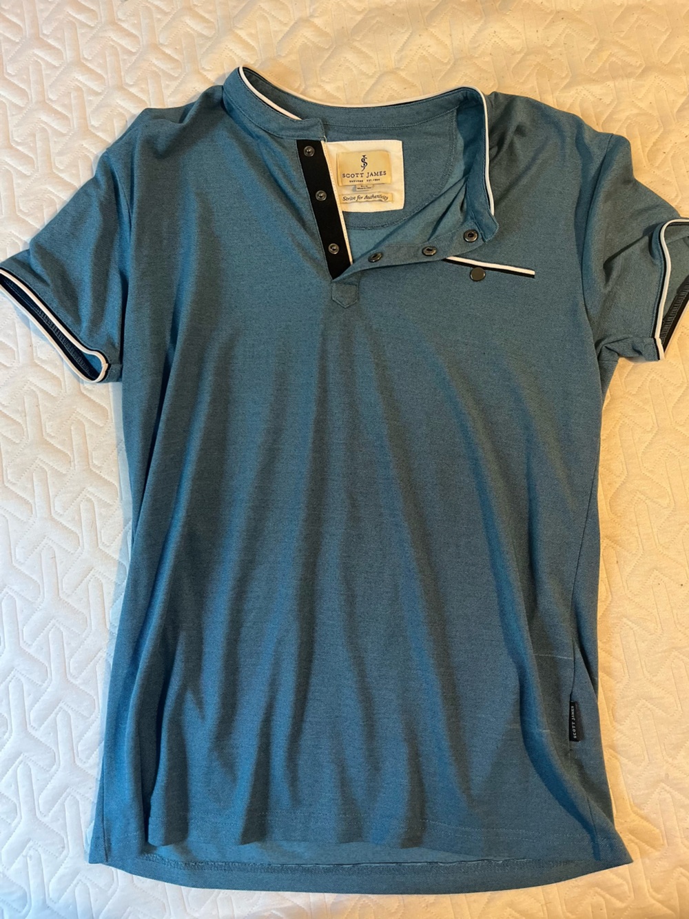 Teal Blue Short Sleeve Polo Shirt